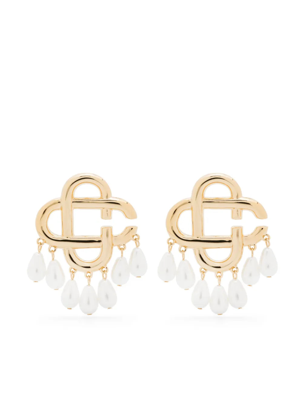 Casablanca pearl logo earrings