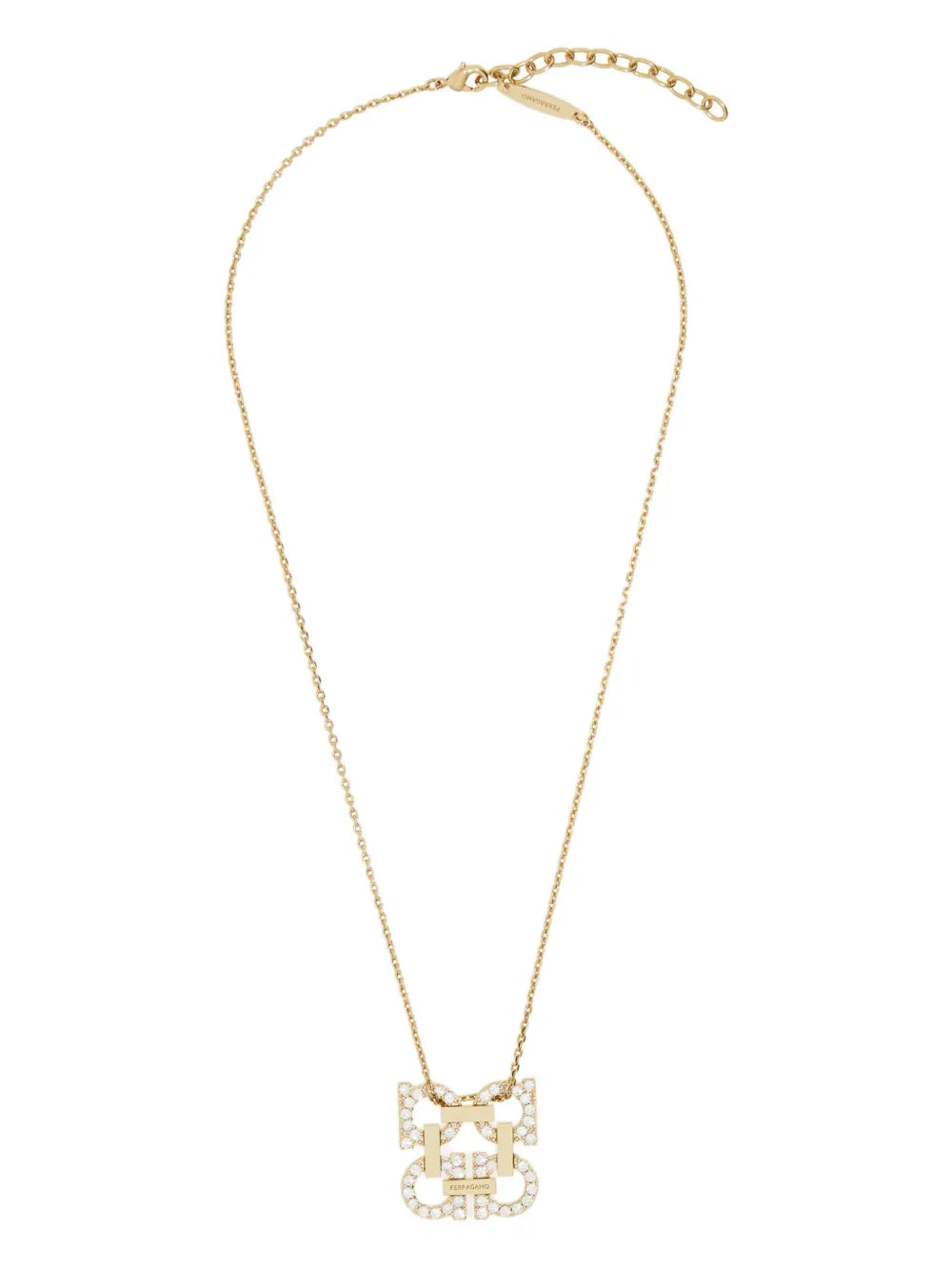 Ferragamo crystal embellished Gancini pendant necklace