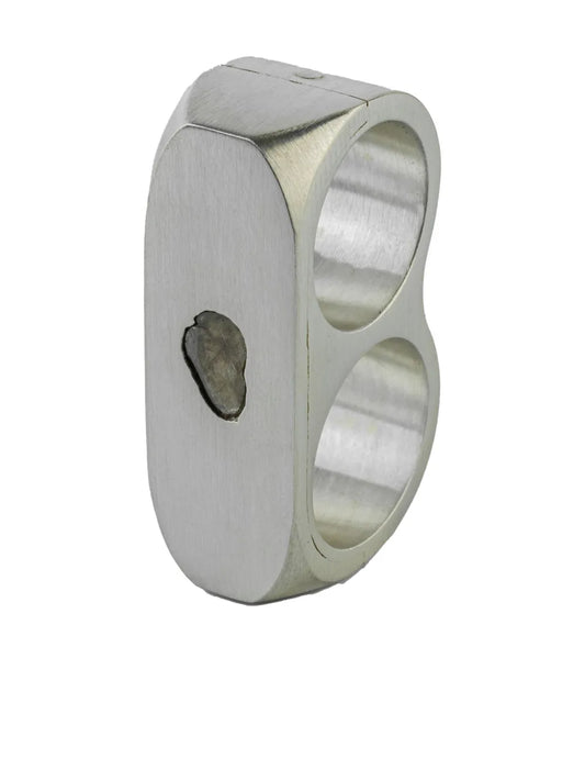 Parts of Four double ring diamond slab ring