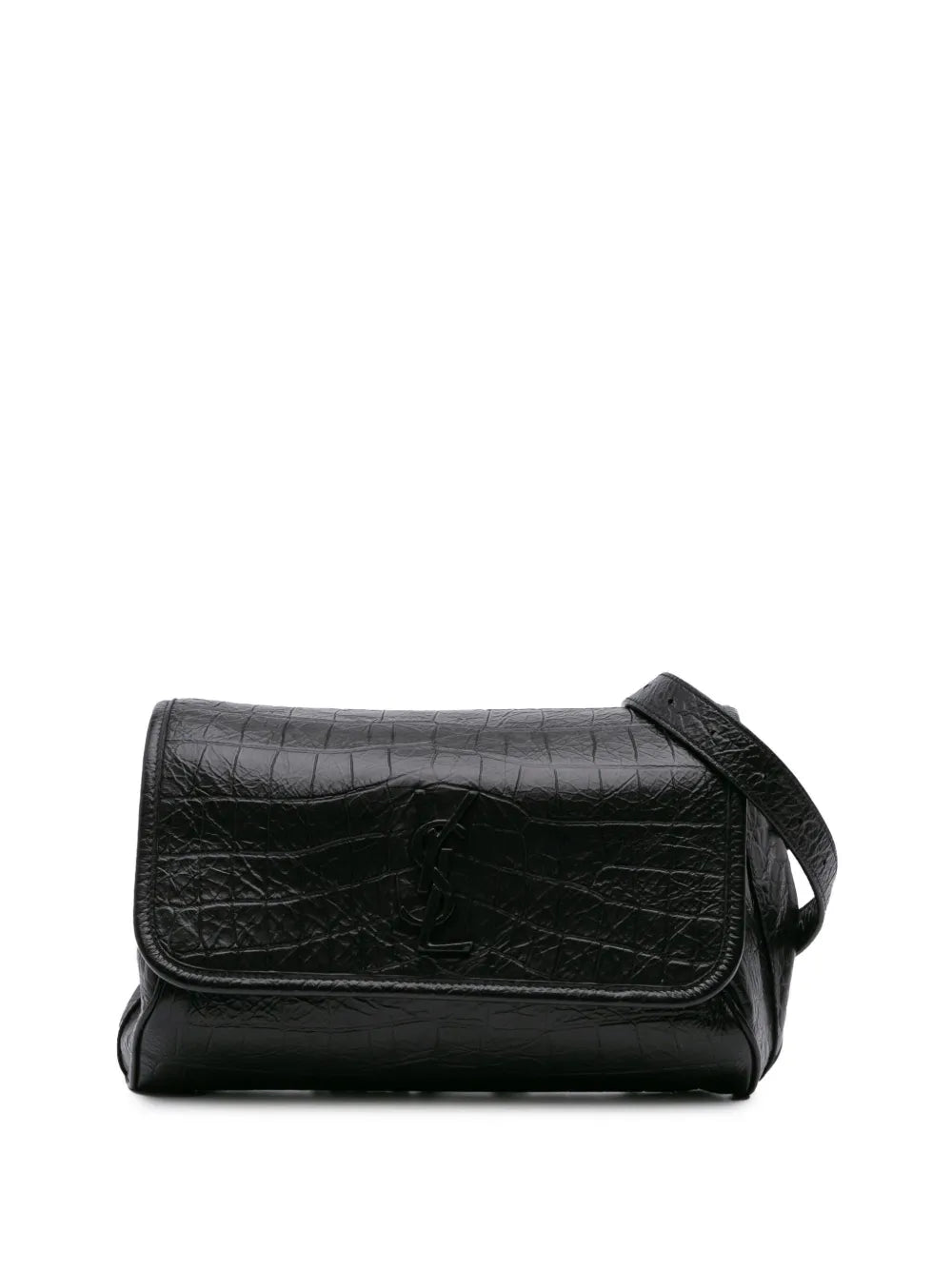 Saint Laurent 2019 Baby Crocodile Embossed Leather Monogram Niki shoulder bag