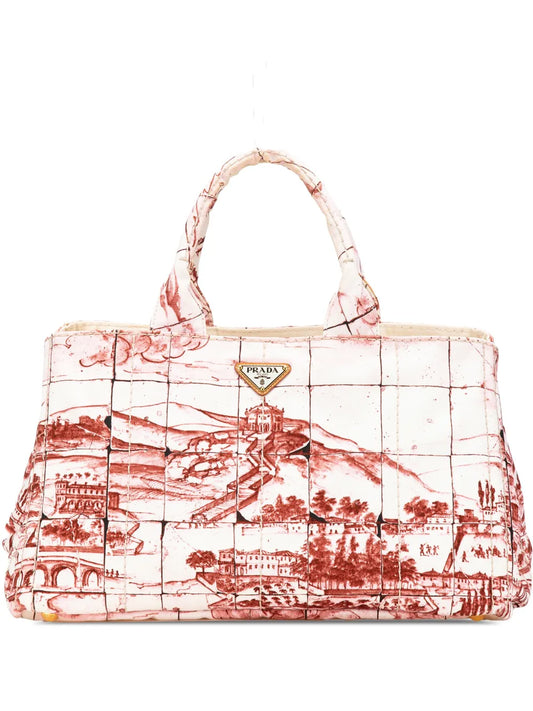Prada 2013 2024 Large Canvas Canapa Azulejos satchel
