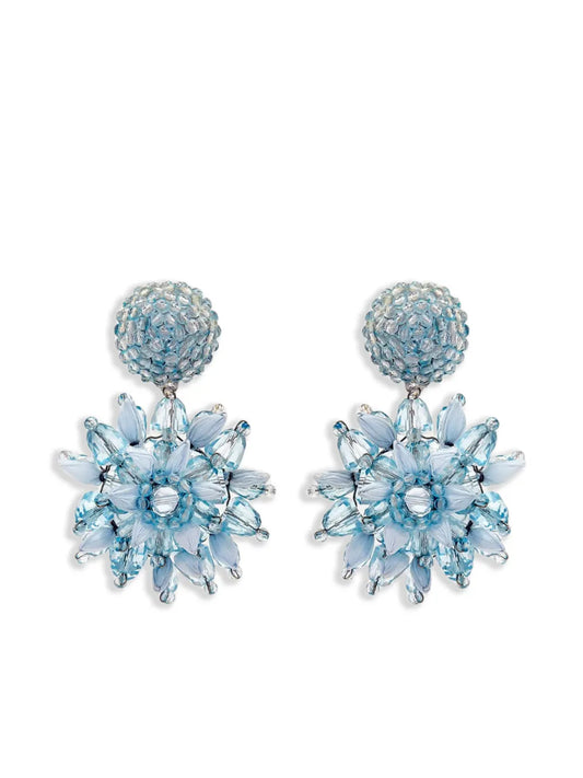 Oscar de la Renta flower detailing earrings
