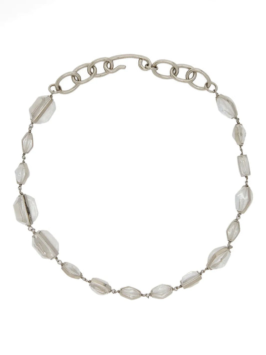 Jil Sander stone embellished chain necklace