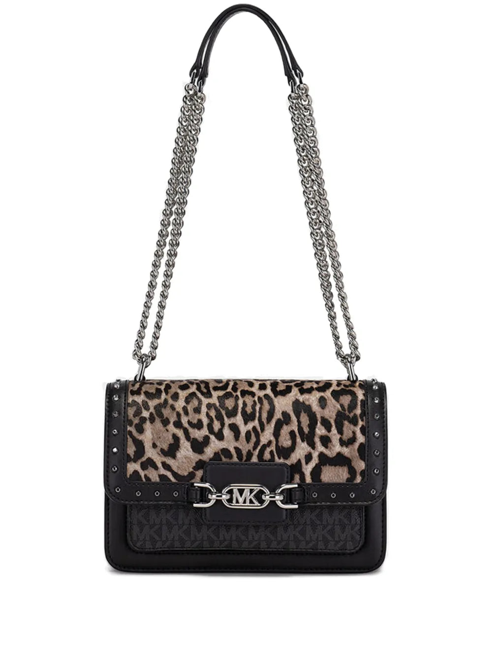 Michael Michael Kors panelled leopard print shoulder bag