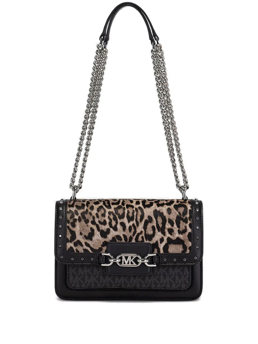 Michael Michael Kors panelled leopard print shoulder bag