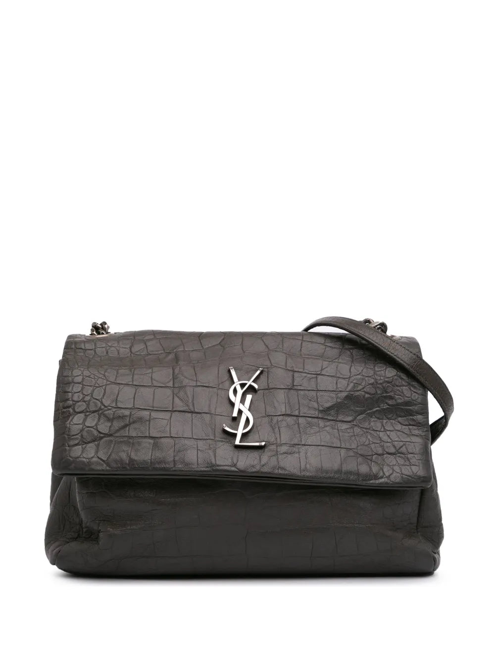 Saint Laurent 2017 Medium Croc Embossed Calfskin Monogram West Hollywood crossbody bag