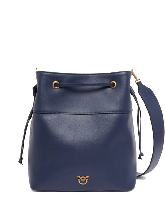 PINKO medium logo embellished drawstring bucket bag