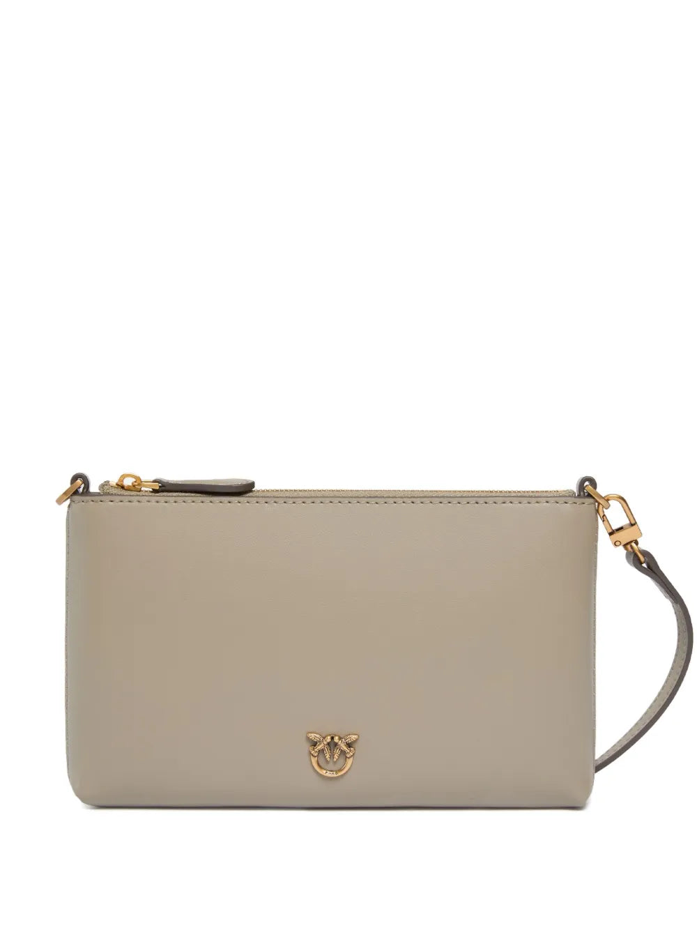 PINKO mini zip fastening logo plaque clutch bag