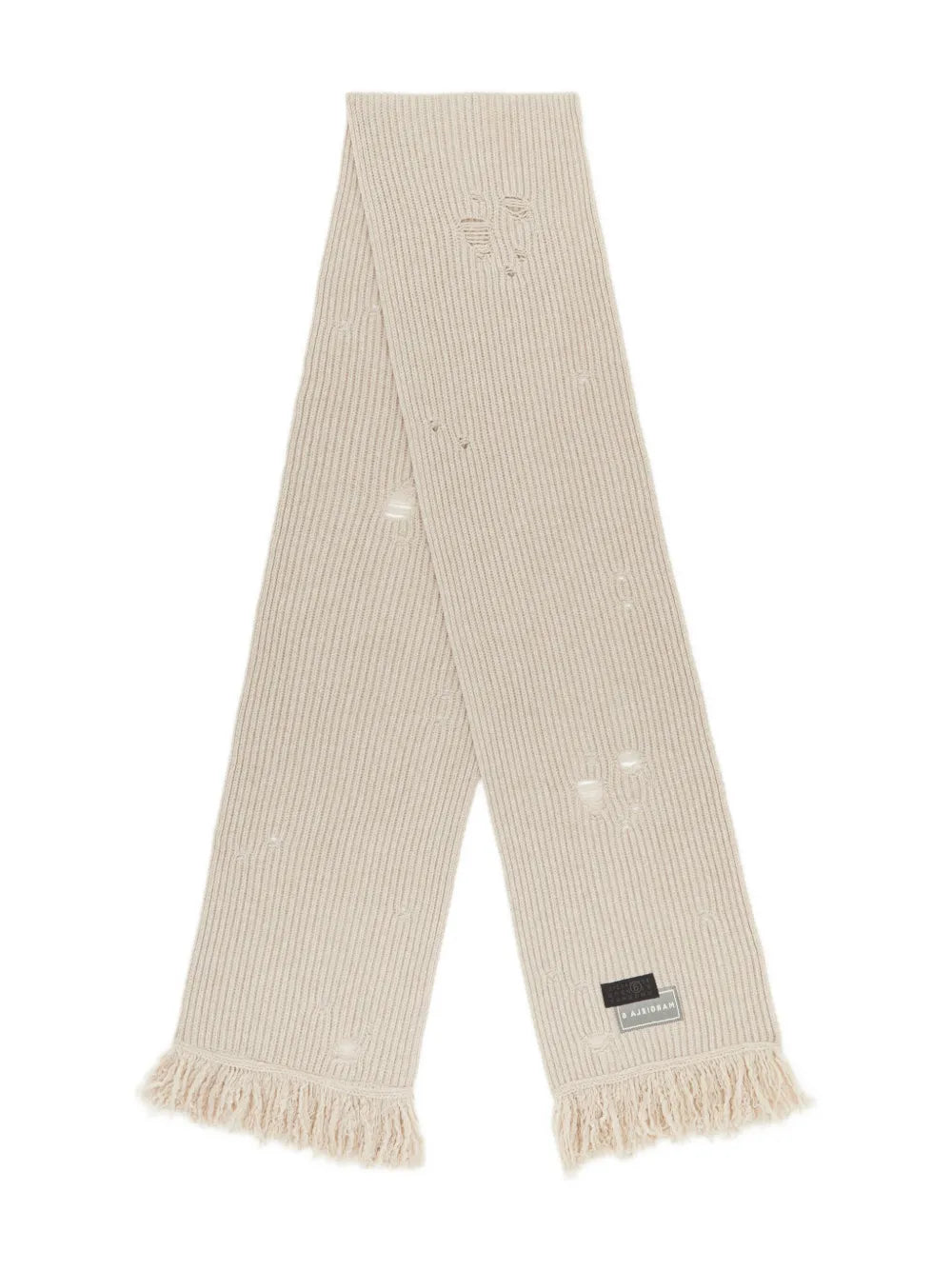 MM6 Maison Margiela ribbed frayed edge scarf