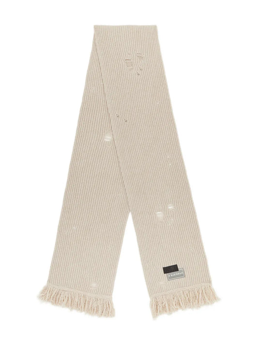 MM6 Maison Margiela ribbed frayed edge scarf