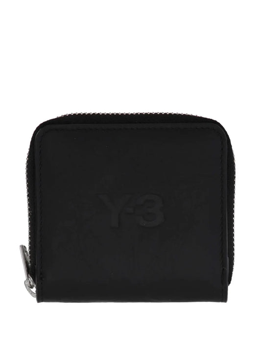 Y-3 logo debossed leather wallet