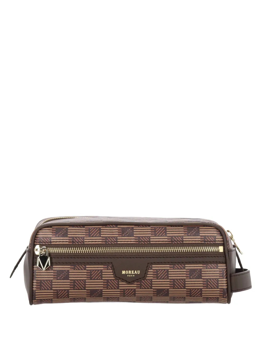 Moreau logo stamp clutch bag