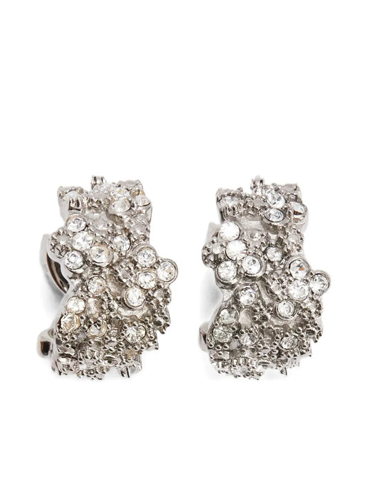 Jil Sander zircon embellished hoop earrings