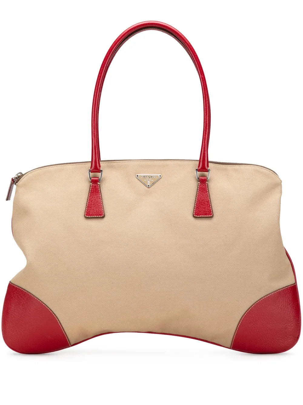 Prada 2000 2013 Cinghiale Trimmed Canvas Canapa tote bag