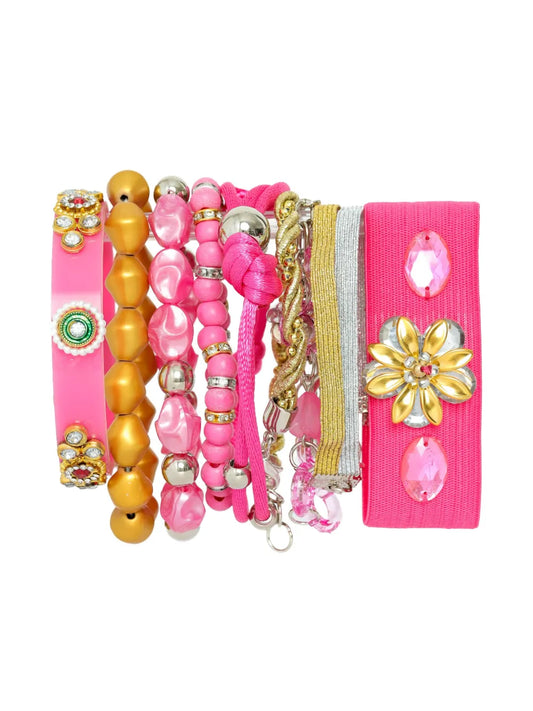 Amir Slama beaded flower bracelet set