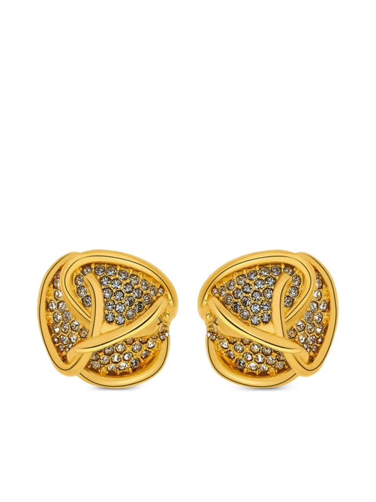 Oscar de la Renta crystal embellished knot earrings