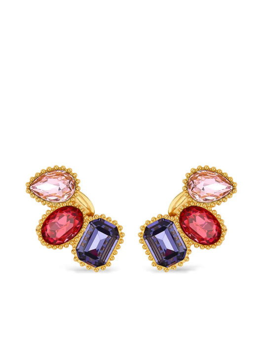 Oscar de la Renta crystal embellished earrings