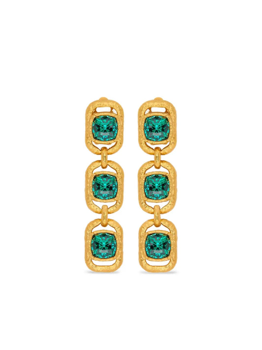 Oscar de la Renta crystal embellished chain earrings