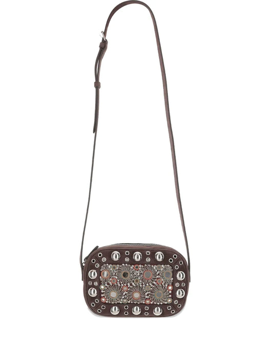 Valentino Garavani Nellcôte mirror embellished stud detailed shoulder bag