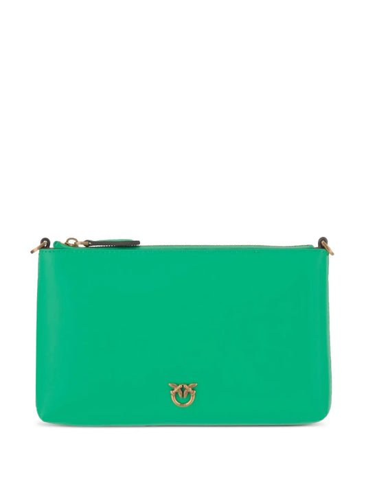 PINKO logo plaque zip clutch bag