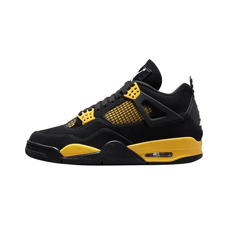 Nike Air Jordan 4 Retro Black White-tour Yellow