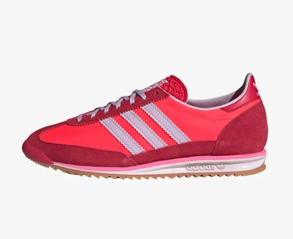 adidas Women's Originals SL 72 OG SHOES Solar Red Ice Lavender Better Scarlet