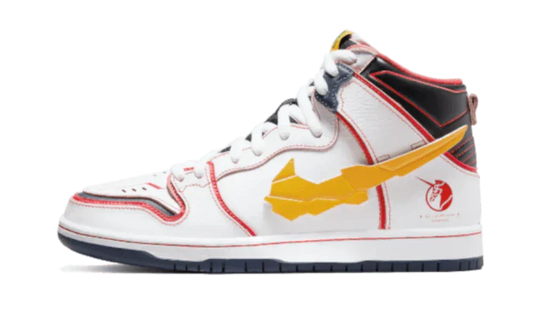 Nike SB Dunk High Shoes White Amarillo Gundam RX-0 Unicorn