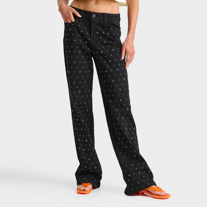 Women's Smoke Rise Alex Mid-Rise Wide Leg Rhinestone Denim Pants