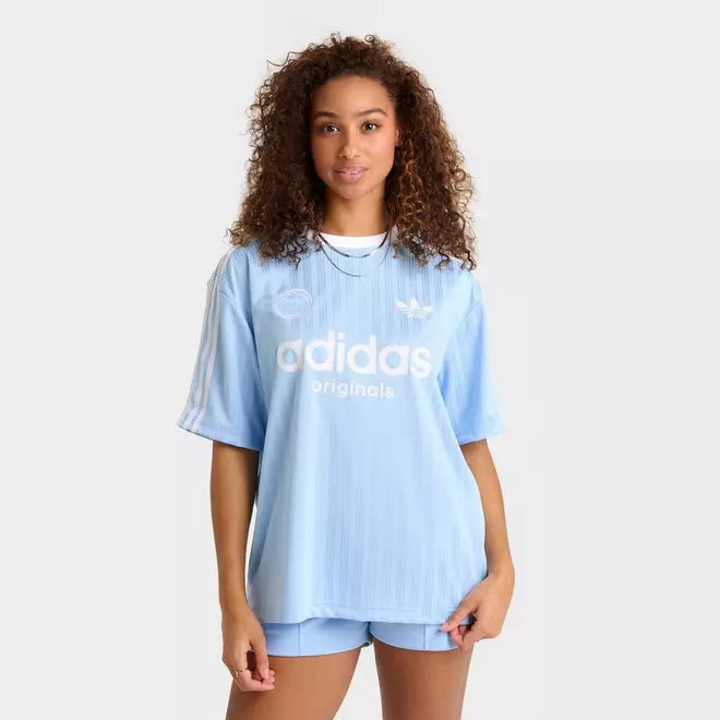 Women's adidas Originals 3 Stripes Oversized Soccer Jersey T-Shirt