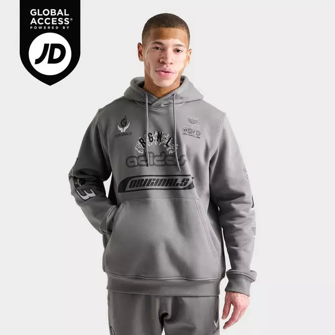 Men's adidas Originals Trefoil Essentials Moto Fleece Pullover Hoodie