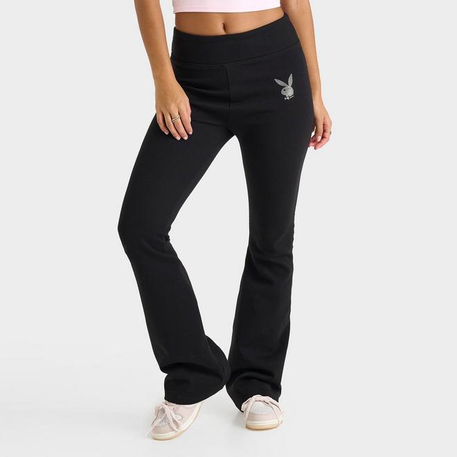 Women's Playboy Bunny Rhinestone Flare Pants