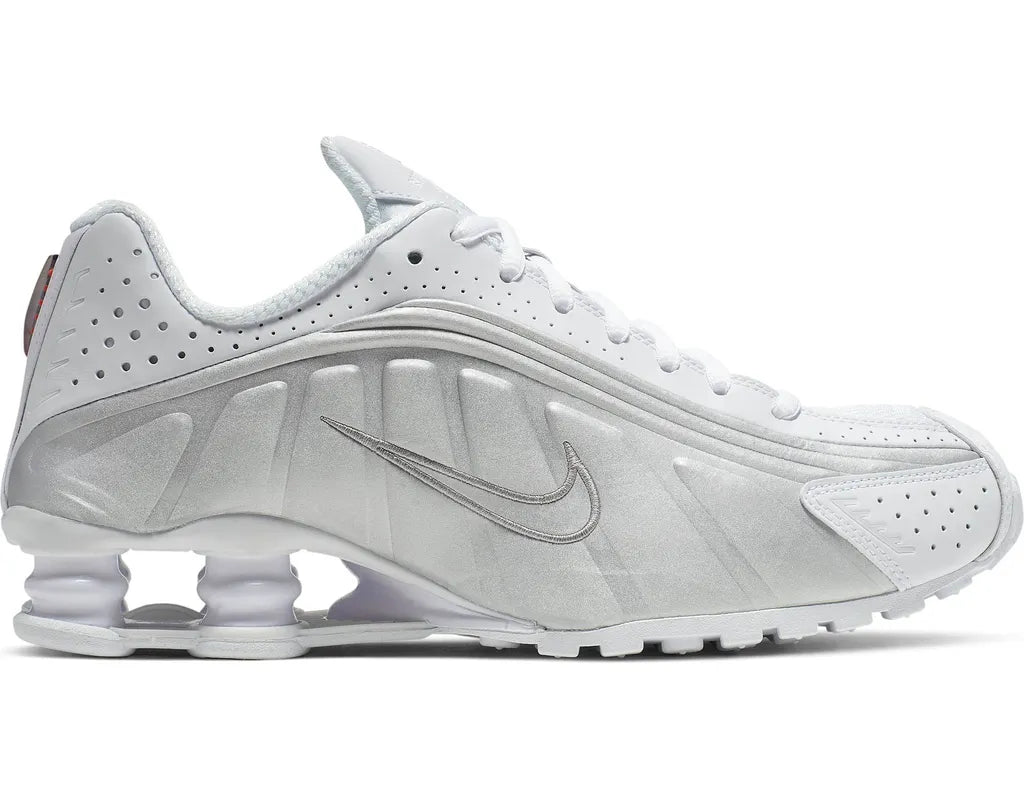 Nike Shox R4 White and Metallic Silver White and Metallic Silver